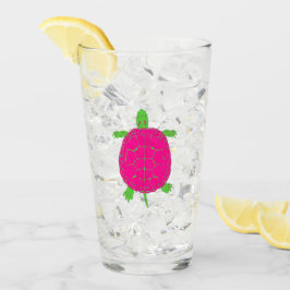 Rosa och grön sköldpaddsglas glaskopp