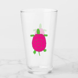 Rosa och grön sköldpaddsglas glaskopp