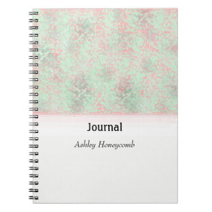 Rosa och grön stänkig abstrakt journal anteckningsbok
