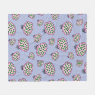 Rosa och grön utomjordisk manet blomsterblomma fleecefilt