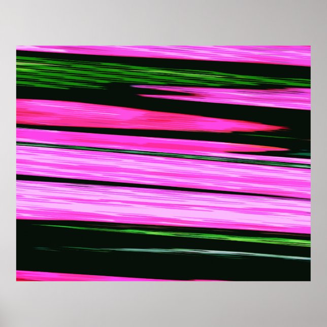 Rosa och gröna abstrakta ränder 706 poster (Framsidan)