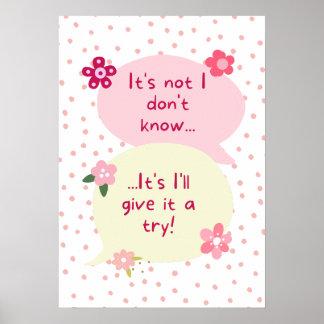 Rosa och gröna blommor sinnelag poster