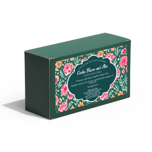 Rosa och gröna blommor Tvål Förpackningsetikett Fraktsedel