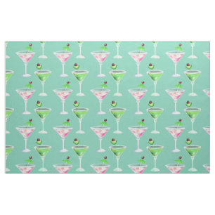 Rosa och gröna cocktails tyg