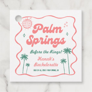Rosa och gröna Palm Springs möhippa Gåvor Etiketter