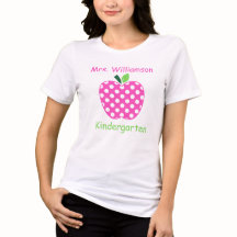 Rosa och gröna prickiga lärareäpple