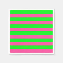 Rosa och gröna randiga design pappersservett