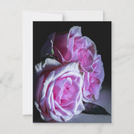 Rosa och gröna rosor inbjudningar