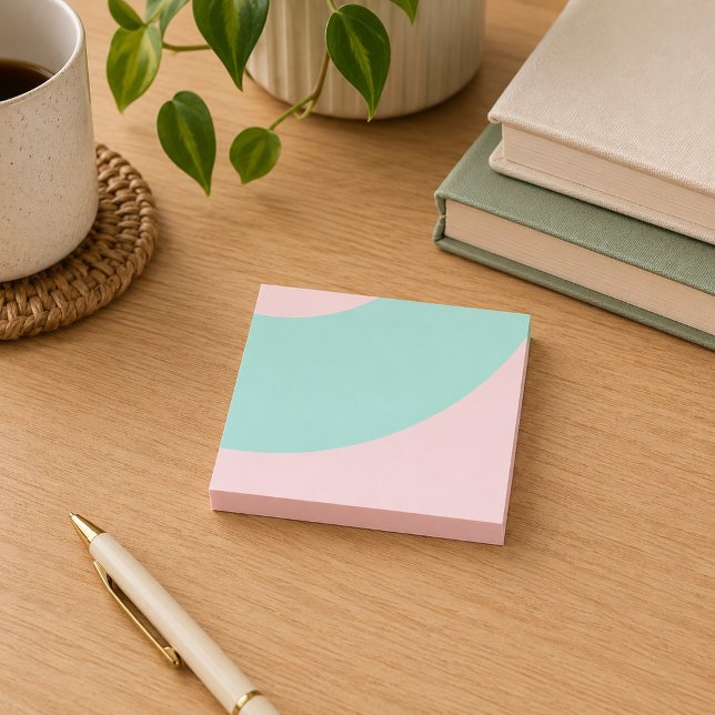 Rosa och gröna virvlar post-it block (Skapare uppladdad)