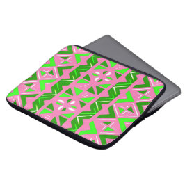 Rosa och Grönt Afrikas Mönster Laptop Fodral