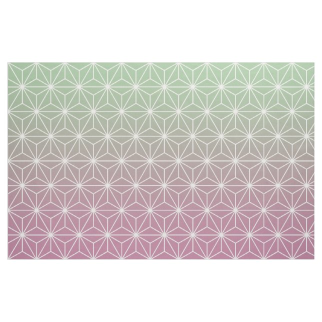 Rosa och Grönt Asanoha (stor ) Tyg (Fat Quarter)