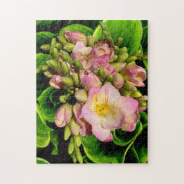 Rosa och Grönt av ljus och färgämnen Pussel