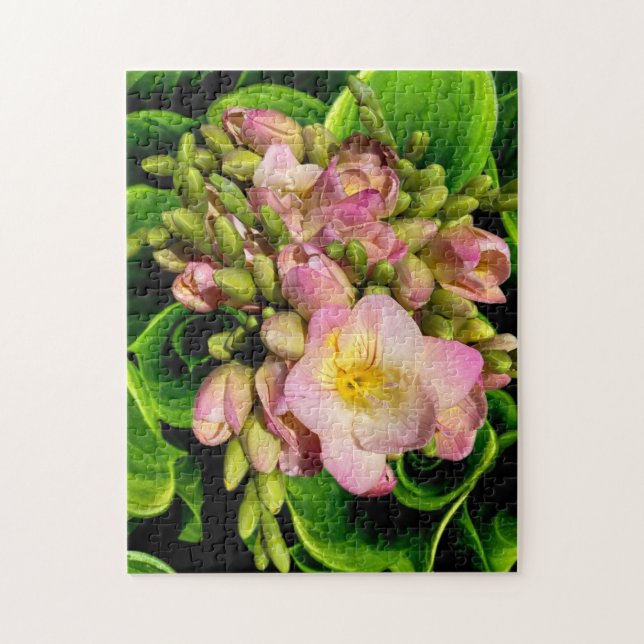 Rosa och Grönt av ljus och färgämnen Pussel (Vertikal)