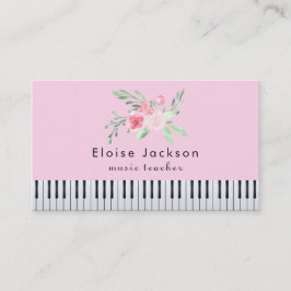 rosa och grönt av pianist pastel visitkort