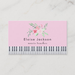 rosa och grönt av pianist pastel visitkort