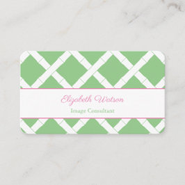 Rosa och Grönt av vallmo Bamboo Trellis Visitkort