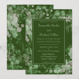 Rosa och Grönt av vattenfärg i Botaniska Bröllop Inbjudningar
