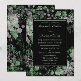 Rosa och Grönt av vattenfärg i Botaniska Bröllop Inbjudningar