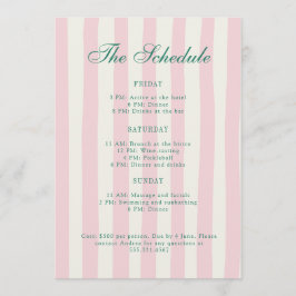 Rosa och Grönt Bachelorette Helg Itinerary Program