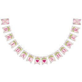 Rosa och Grönt Banderoll för nostalgisk Blommigt Vimplar