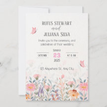 Rosa och Grönt Blommigt Bröllop