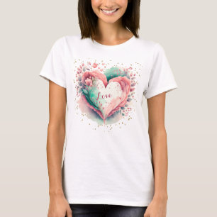 Rosa och Grönt - Blommigt för vackra vattenfärger T Shirt