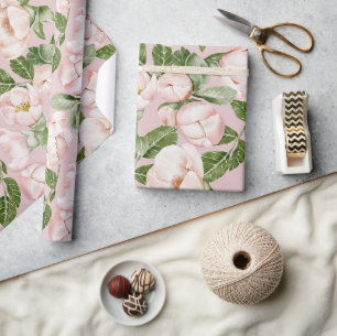 ROSA OCH GRÖNT BLOMMIGT GARDEN PRESENTPAPPER