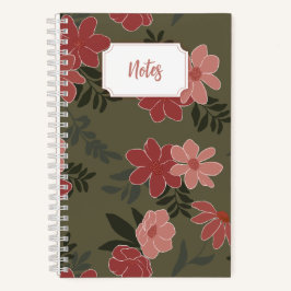 Rosa och grönt blommigt spiral bärbar dator | Jour