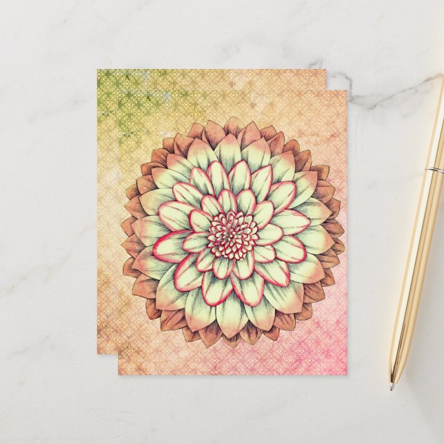 Rosa och Grönt, blomsterboksskräppost Journal (Fram/Back In Situ)