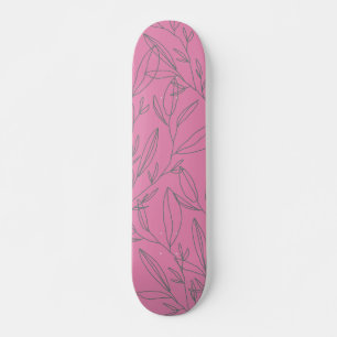 Rosa och Grönt Botaniskt Mini Skateboard Bräda 18,5 Cm