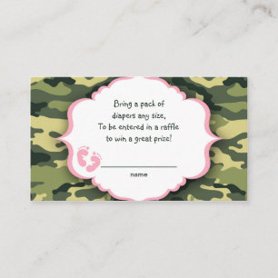 Rosa och Grönt Camo raffle biljett eller inmatning Tilläggskort