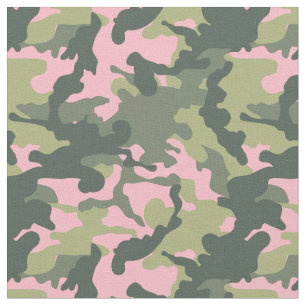 Rosa och Grönt Camo Tyg