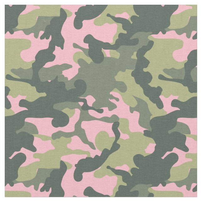 Rosa och Grönt Camo Tyg (Närbild)