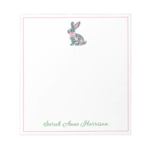 Rosa och Grönt Chinoiserie Bunny med bin Anteckningsblock
