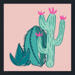 Rosa och Grönt Cute Cactus Poster<br><div class="desc">De var hand plockade och sedan färgad digitalt. Jag använde söt grönt och rosa färg.</div>