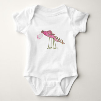 Rosa och Grönt Dragon Baby Bodykostym T Shirt