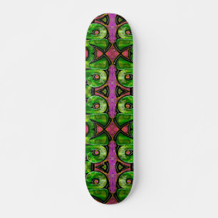 Rosa- och grönt-färgat graffiti-skateboard mini skateboard bräda 18,5 cm