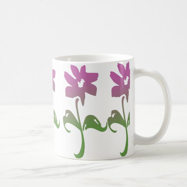 Rosa och Grönt Flower Mugg (Höger)