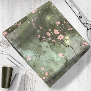 Rosa och Grönt för begagnad Garden-Blommigt-ID1163 Tyg