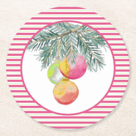 Rosa och Grönt för Underlägg i julafton Papper Rund