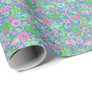 Rosa och Grönt för utskrift av Preppy Handflatan-p Presentpapper