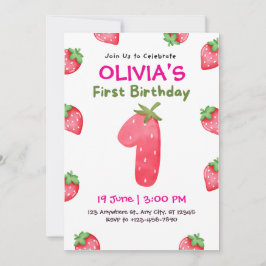 Rosa och Grönt första födelsedagen Inbjudningar