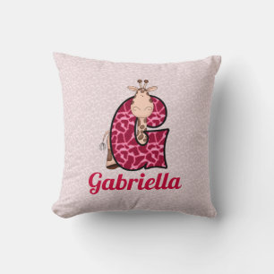 Rosa och Grönt Frog Barn Monogram G Kudde