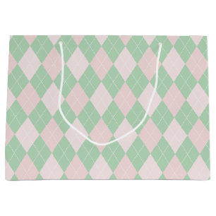 Rosa och Grönt Girly Argyle Mönster