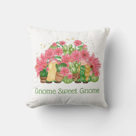 Rosa och Grönt Gnomes Gnome Sweet Gnome Kudde