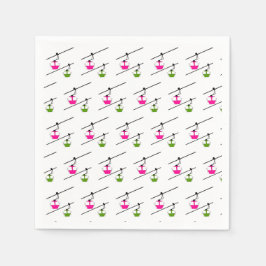 Rosa och grönt gondolas pappersservett