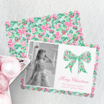 Rosa och Grönt, Handflatan Beach-julfack Julkort<br><div class="desc">PreppyPrint.com - Fira jul i stil! Lägg till personligens beröring till de här julkorten. Överför den här designen även till de produkter du vill ha! Klicka på "Ta bort från baksidan av kortet" under "Logotyp & Oberoende Creator Mark" för att ta bort QR-koden från baksidan av kortet. Besök min designerbutik,...</div>