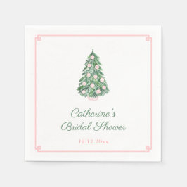 Rosa och Grönt Helgdagar Träd Möhippa Pappersservett