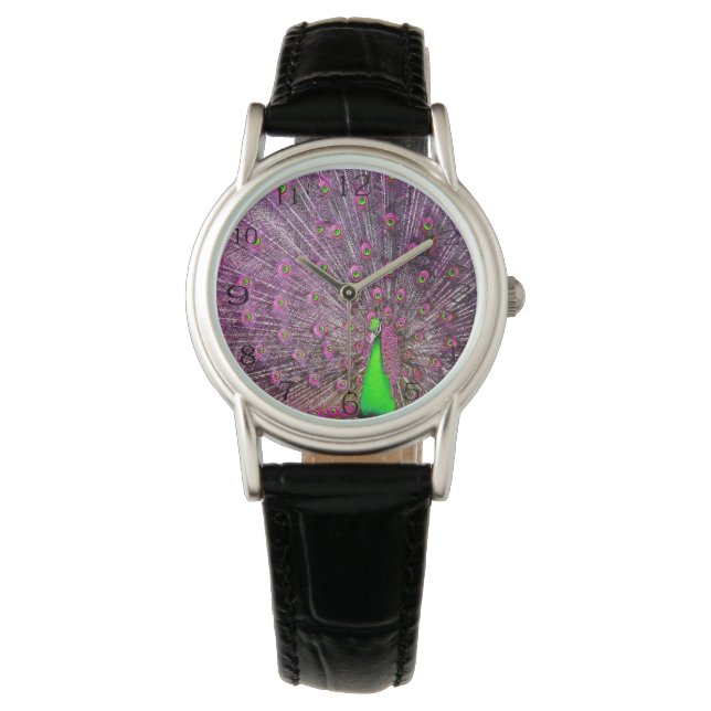 Rosa och Grönt husdjur. Armbandsur (Framsida)