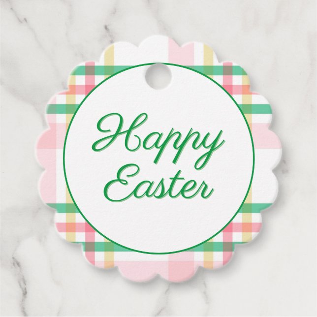 Rosa och Grönt i Glad påsk Gåvor Etiketter (Framsida)
